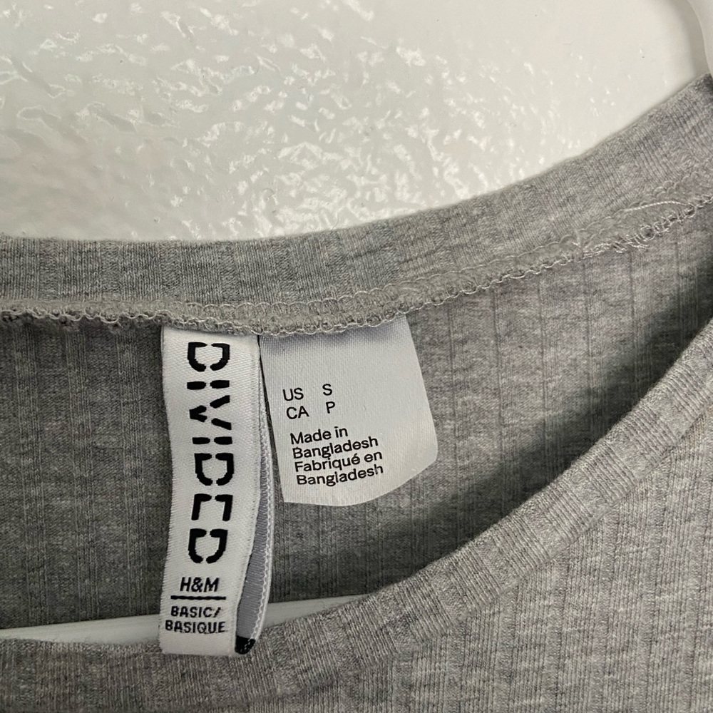 H&M S Grey Ribbed Mini Dress - Picture 3 of 3